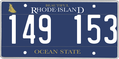RI license plate 149153