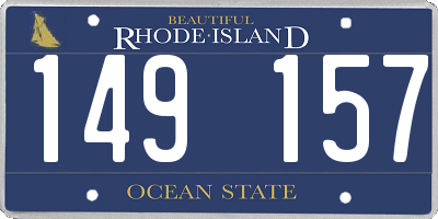 RI license plate 149157