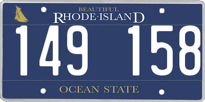 RI license plate 149158