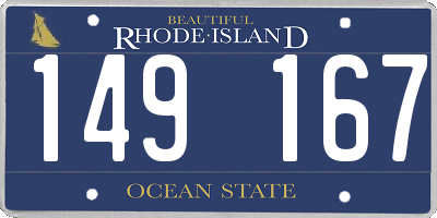RI license plate 149167