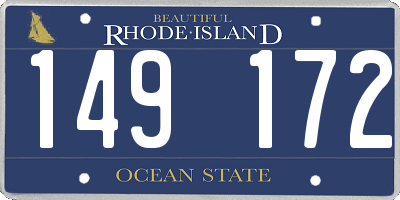 RI license plate 149172
