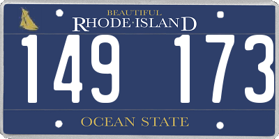 RI license plate 149173