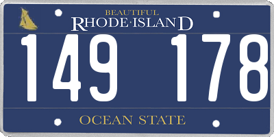 RI license plate 149178