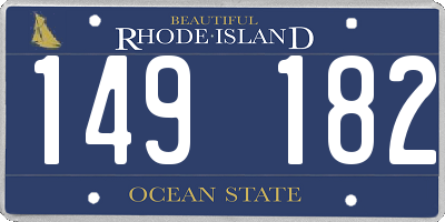 RI license plate 149182