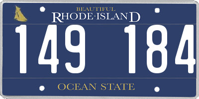 RI license plate 149184
