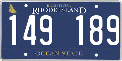 RI license plate 149189