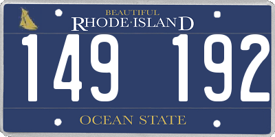 RI license plate 149192