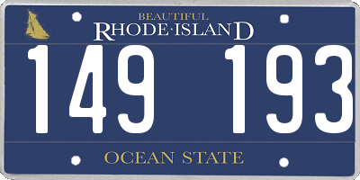 RI license plate 149193