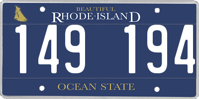 RI license plate 149194