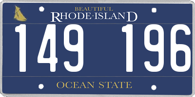 RI license plate 149196