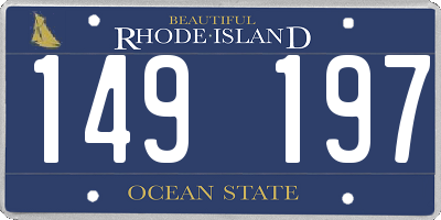 RI license plate 149197