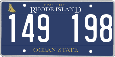RI license plate 149198