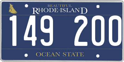 RI license plate 149200