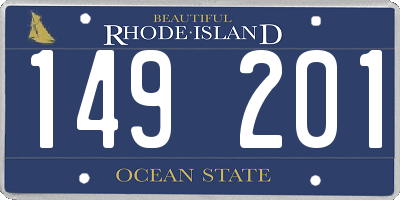 RI license plate 149201