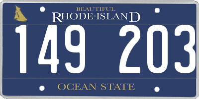 RI license plate 149203