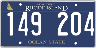 RI license plate 149204