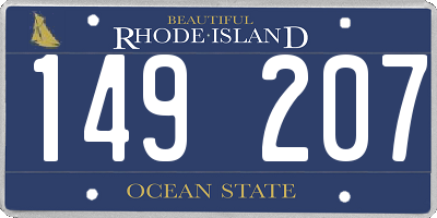 RI license plate 149207