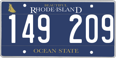 RI license plate 149209