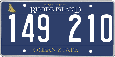 RI license plate 149210