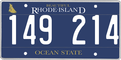 RI license plate 149214