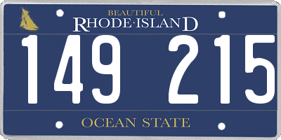 RI license plate 149215