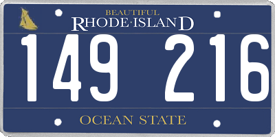 RI license plate 149216