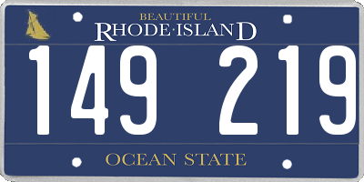 RI license plate 149219