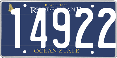 RI license plate 14922