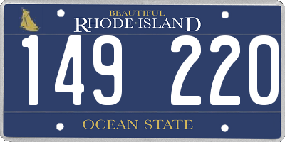 RI license plate 149220
