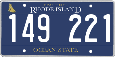 RI license plate 149221