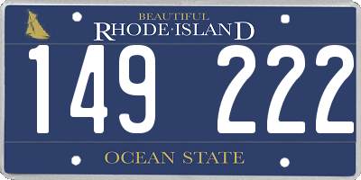 RI license plate 149222