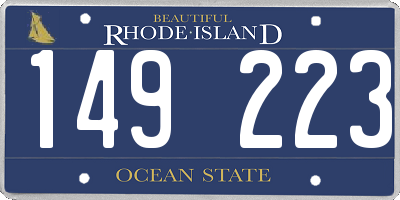 RI license plate 149223