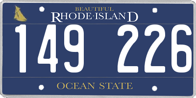 RI license plate 149226