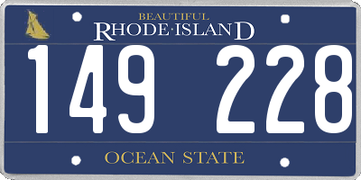 RI license plate 149228