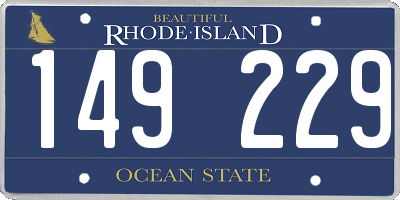 RI license plate 149229