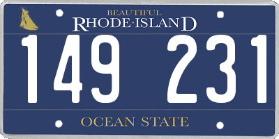 RI license plate 149231