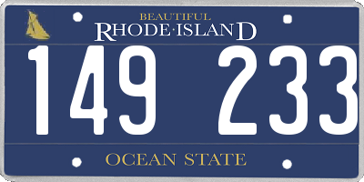 RI license plate 149233