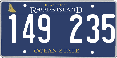 RI license plate 149235