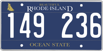 RI license plate 149236