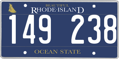RI license plate 149238