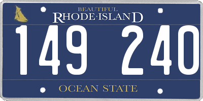 RI license plate 149240