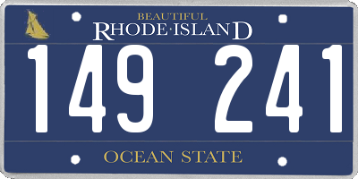 RI license plate 149241