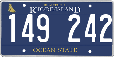 RI license plate 149242
