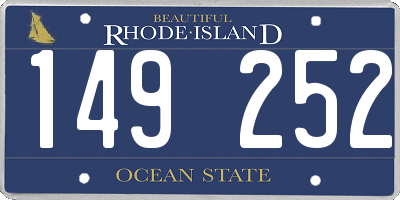 RI license plate 149252