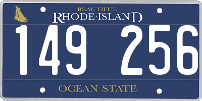 RI license plate 149256