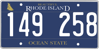 RI license plate 149258