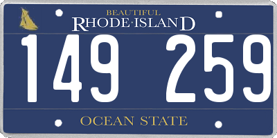 RI license plate 149259