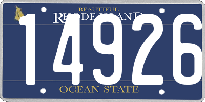 RI license plate 14926