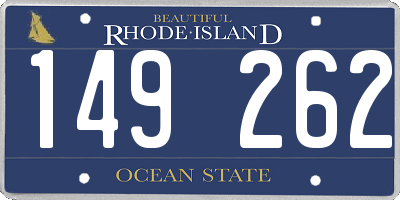 RI license plate 149262