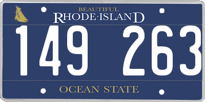 RI license plate 149263